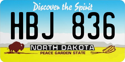 ND license plate HBJ836