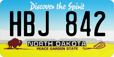ND license plate HBJ842