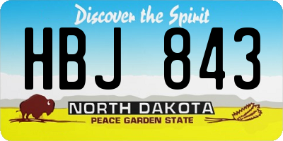 ND license plate HBJ843