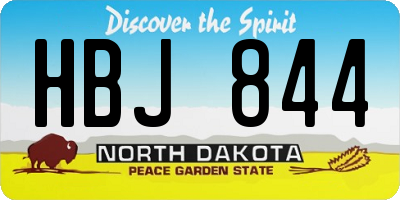 ND license plate HBJ844