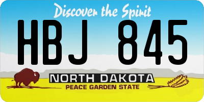 ND license plate HBJ845