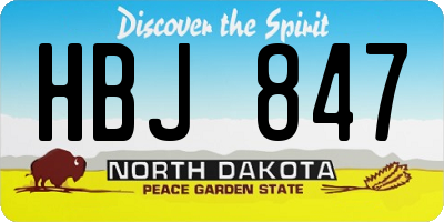 ND license plate HBJ847