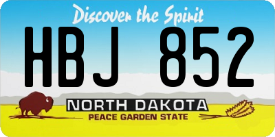 ND license plate HBJ852