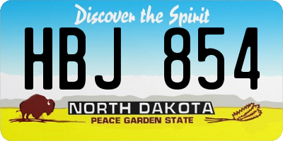 ND license plate HBJ854