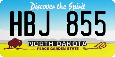 ND license plate HBJ855