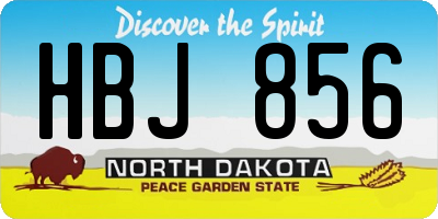 ND license plate HBJ856