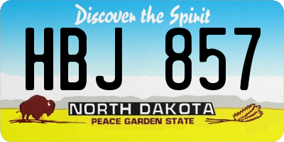 ND license plate HBJ857
