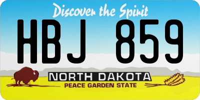 ND license plate HBJ859