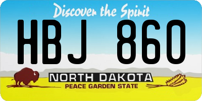 ND license plate HBJ860
