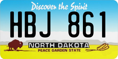 ND license plate HBJ861