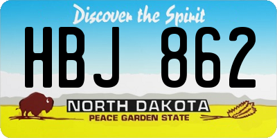 ND license plate HBJ862