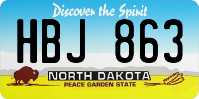 ND license plate HBJ863