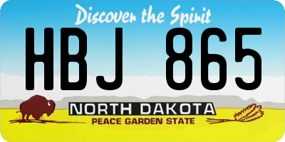 ND license plate HBJ865