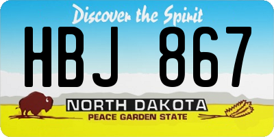 ND license plate HBJ867