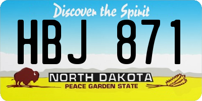 ND license plate HBJ871