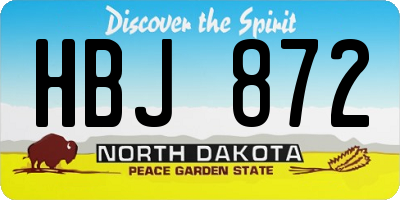 ND license plate HBJ872