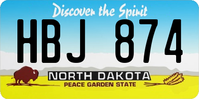 ND license plate HBJ874