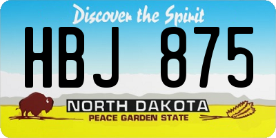 ND license plate HBJ875