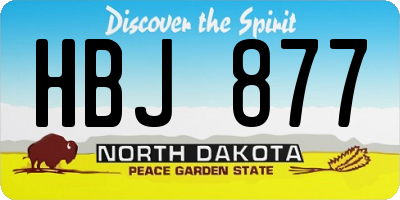 ND license plate HBJ877