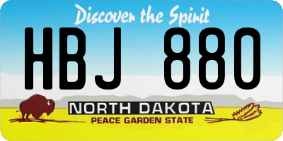ND license plate HBJ880