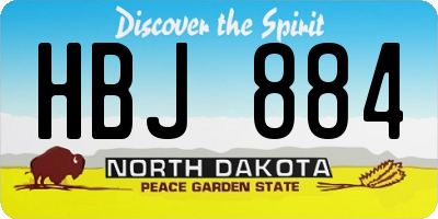 ND license plate HBJ884