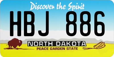 ND license plate HBJ886