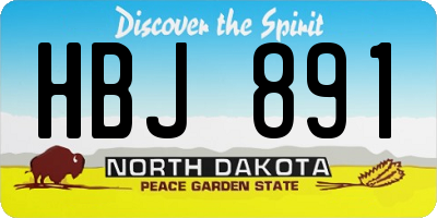 ND license plate HBJ891