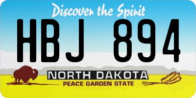 ND license plate HBJ894