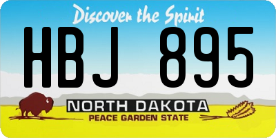 ND license plate HBJ895