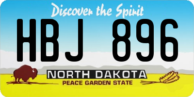 ND license plate HBJ896