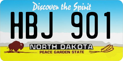 ND license plate HBJ901