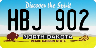 ND license plate HBJ902