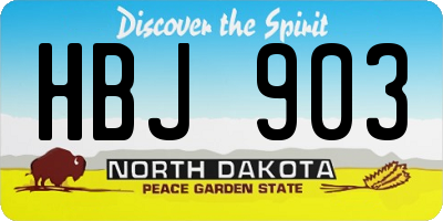 ND license plate HBJ903
