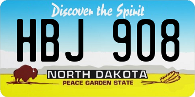 ND license plate HBJ908