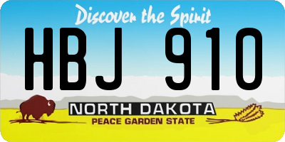 ND license plate HBJ910