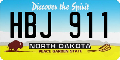 ND license plate HBJ911