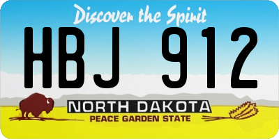 ND license plate HBJ912