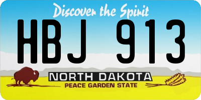 ND license plate HBJ913