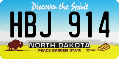 ND license plate HBJ914