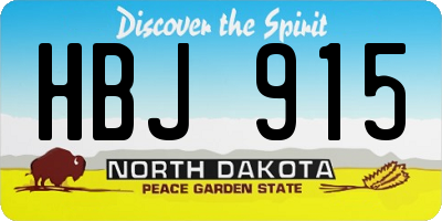 ND license plate HBJ915