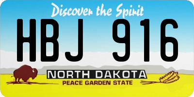 ND license plate HBJ916