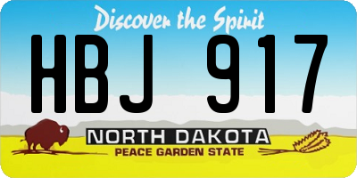 ND license plate HBJ917
