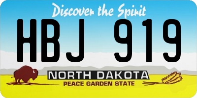ND license plate HBJ919