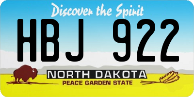 ND license plate HBJ922