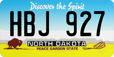 ND license plate HBJ927