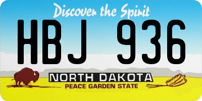ND license plate HBJ936
