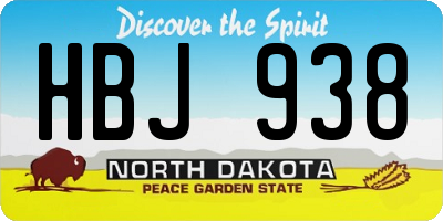 ND license plate HBJ938