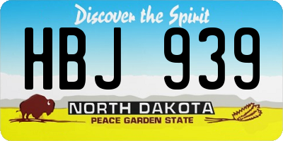 ND license plate HBJ939