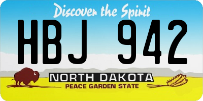 ND license plate HBJ942