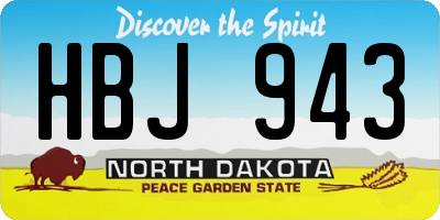ND license plate HBJ943